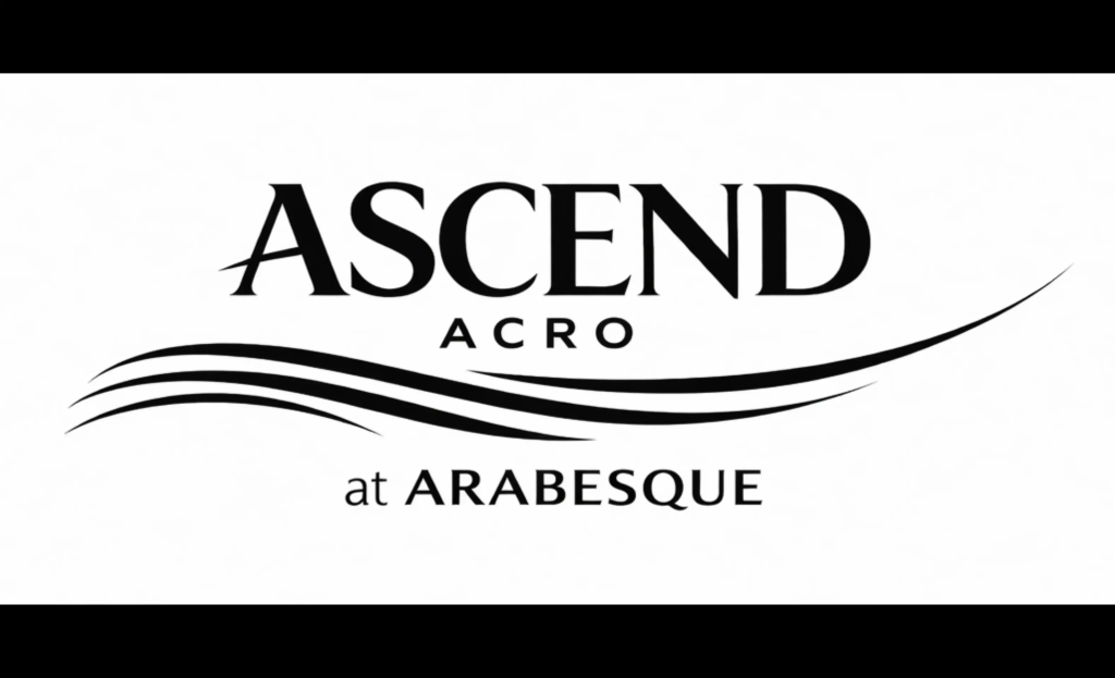 Ascend Acro classes logo with abstract waves in black and white, showcasing across classes at Arabesque dance studio